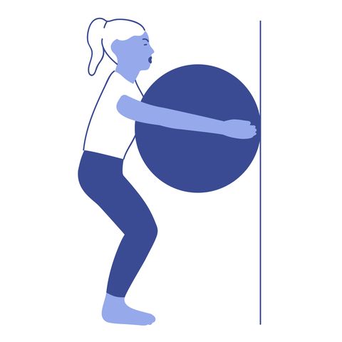 Stability Ball Exercise: Wall Squat