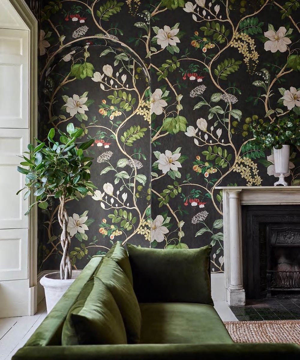 Self Adhesive Wallpaper in Designer Golden Hibiscus Flower – WallMantra