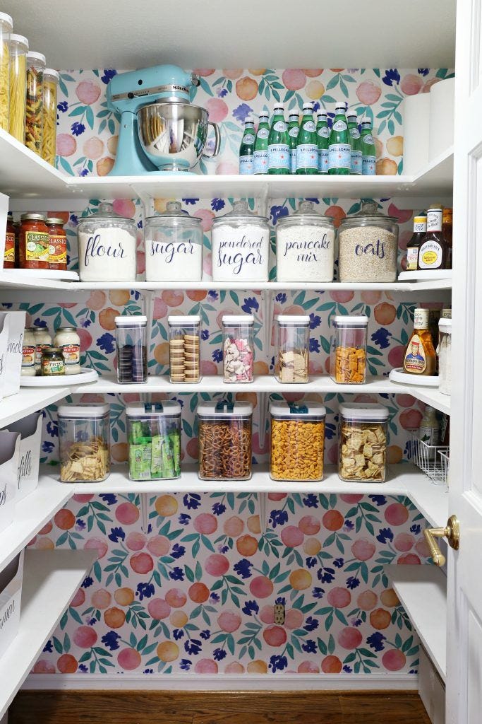 floral wallpaper pantry