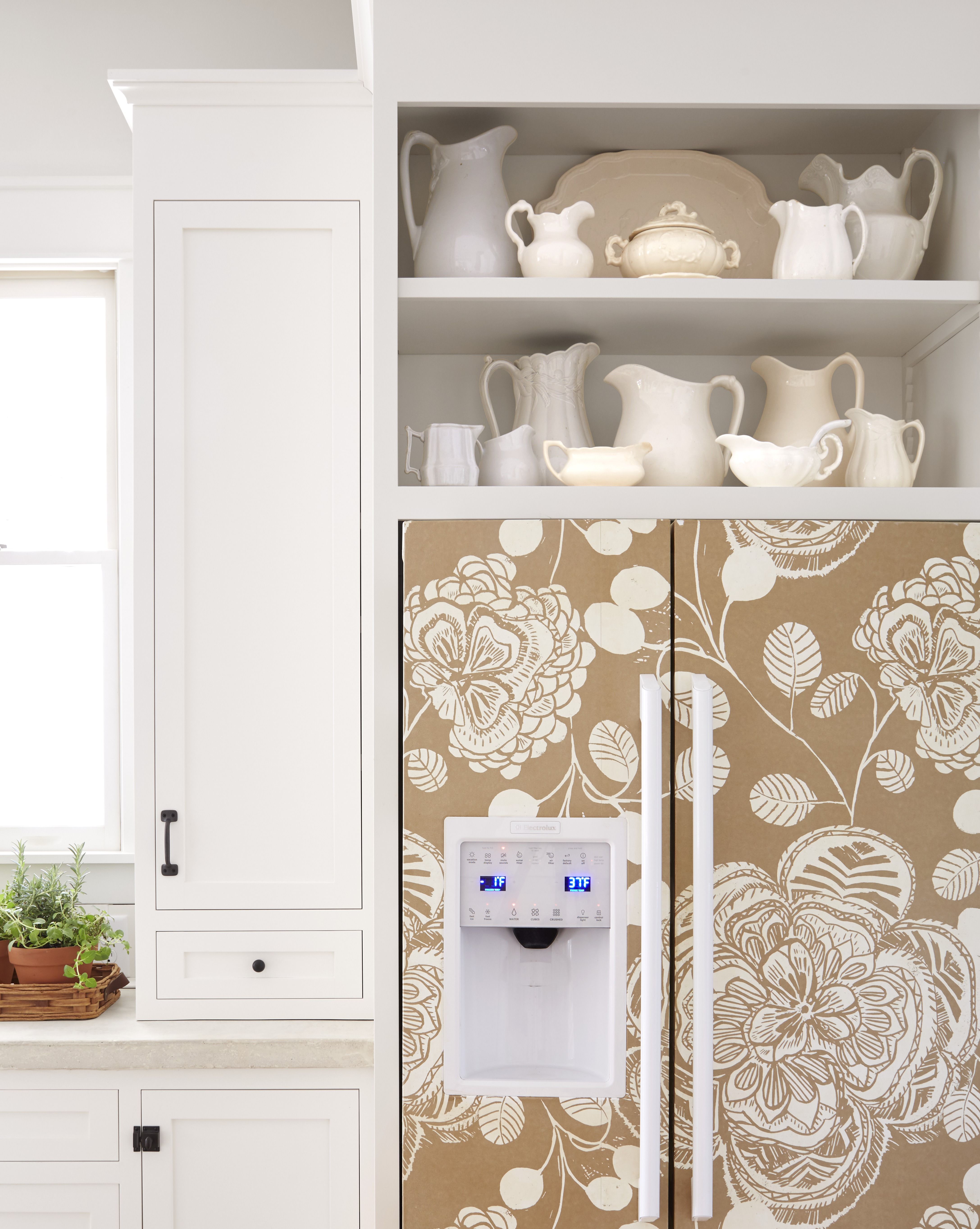 How to Wallpaper a Fridge - Lolly Jane
