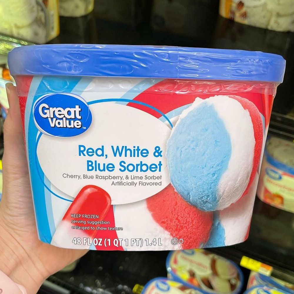 Great Value Red, White, and Blue Sorbet, 48 fl oz 