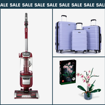 walmart presidents day 2025 sales deals a selection of products on sale, including pots and pans, crocs, a vacuum, legos, luggage, and a hair styler