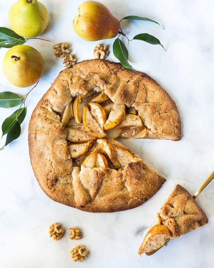 pear galette with walnut crust pear galette with walnut crust