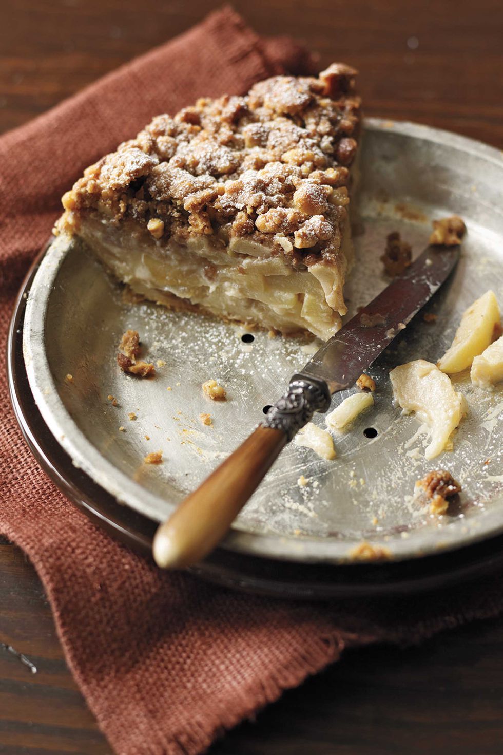 Walnut Streusel Sour Cream Apple Pie