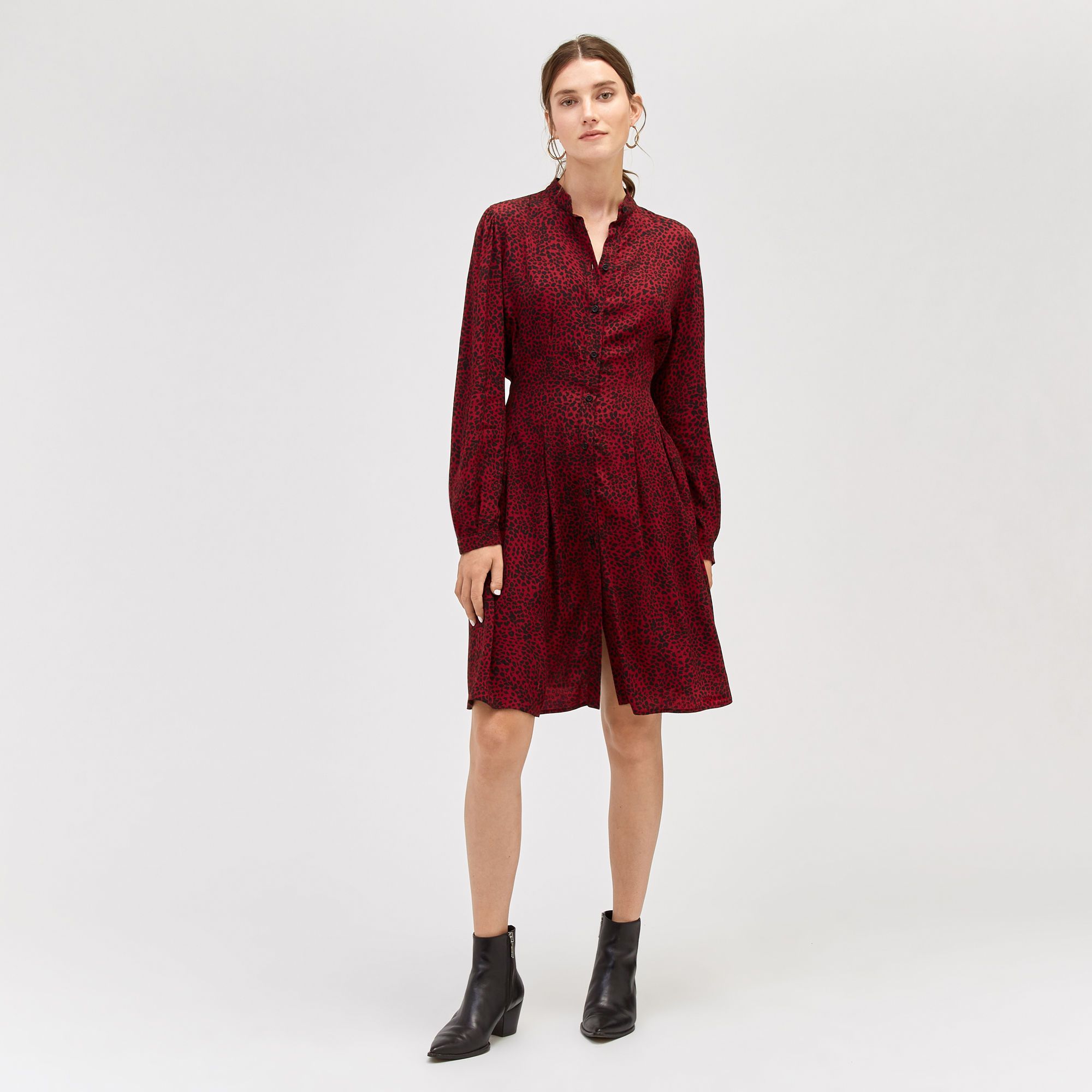 Animal print shirt dress warehouse cheap