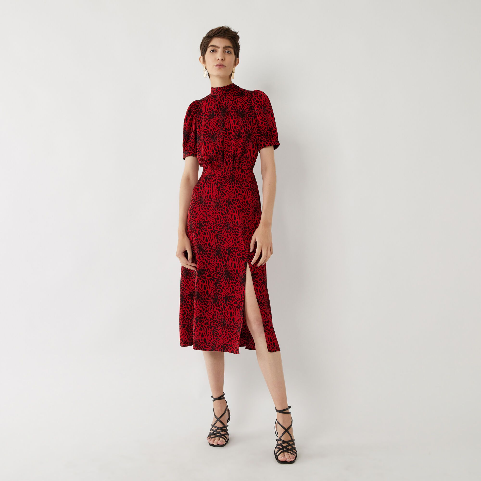 Warehouse red discount leopard print dress