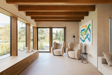 living room with river view