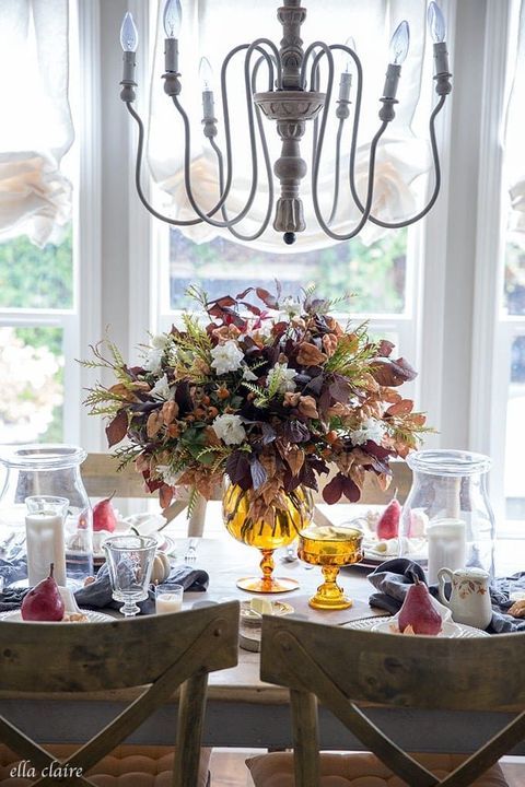 warm floral fall centerpieces