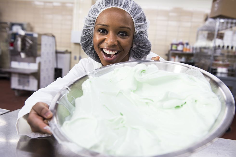 food science graduate student maya warren serves up a test batch of ice cream