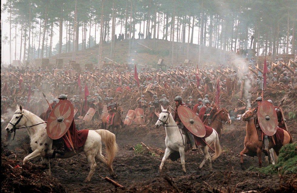 warriors on horses in movie gladiator, b