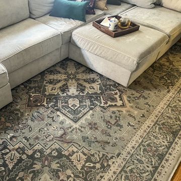 washable rug under a couch