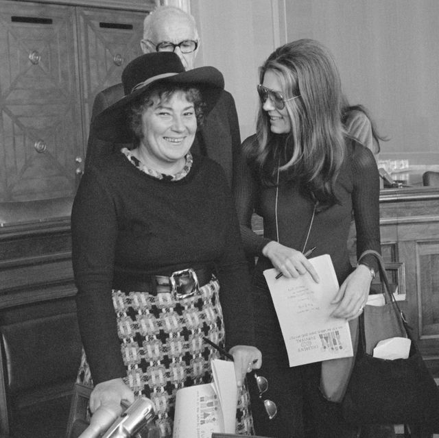 Politician Bella Abzug with Gloria Steinem and Jesse Jackson