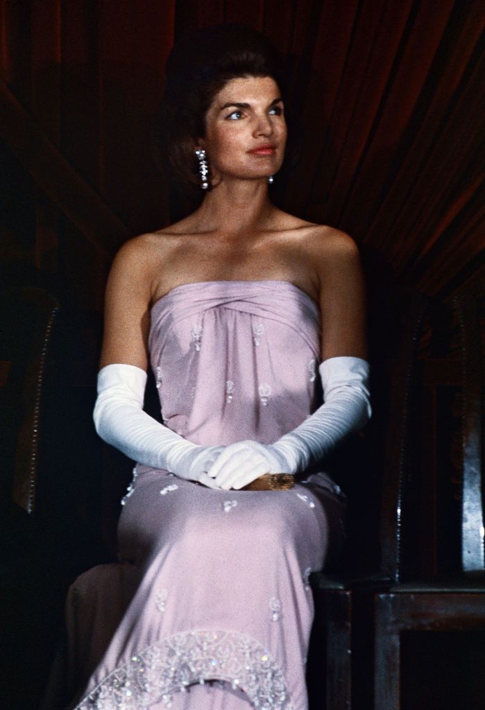 jacqueline kennedy in strapless gown