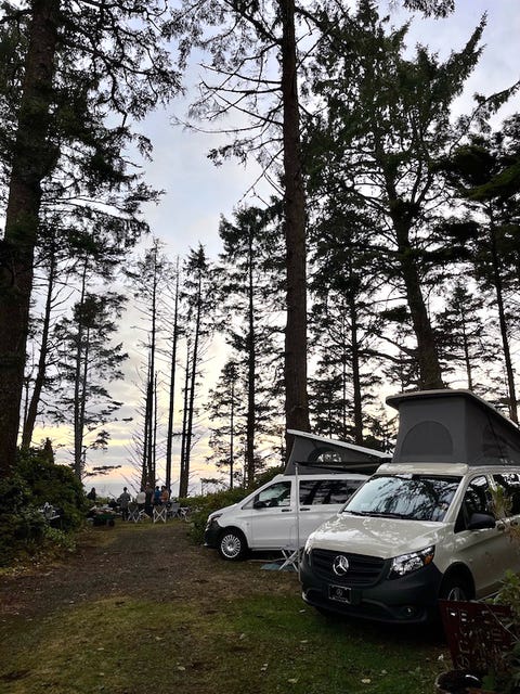 mercedes metris pop up campers in olympic national park