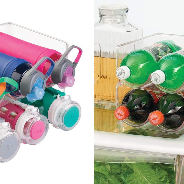 Product, Water bottle, Plastic bottle, Green, Plastic, Bottle, Drinkware, Tableware, Fashion accessory, Shelf, 