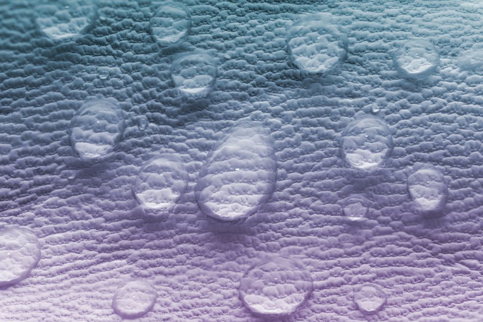 water drops on leather