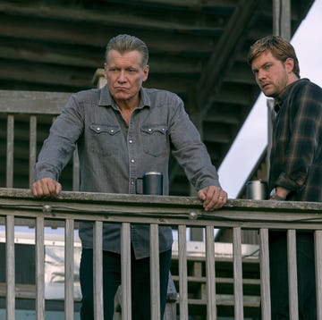 the waterfront. (l to r) holt mccallany as harlan buckley, jake weary as cane buckley in episode 105 of the waterfront. cr. dana hawley/netflix 2025 the waterfront. (l to r) holt mccallany as harlan buckley, jake weary as cane buckley in episode 105 of the waterfront. cr. dana hawley/netflix 2025