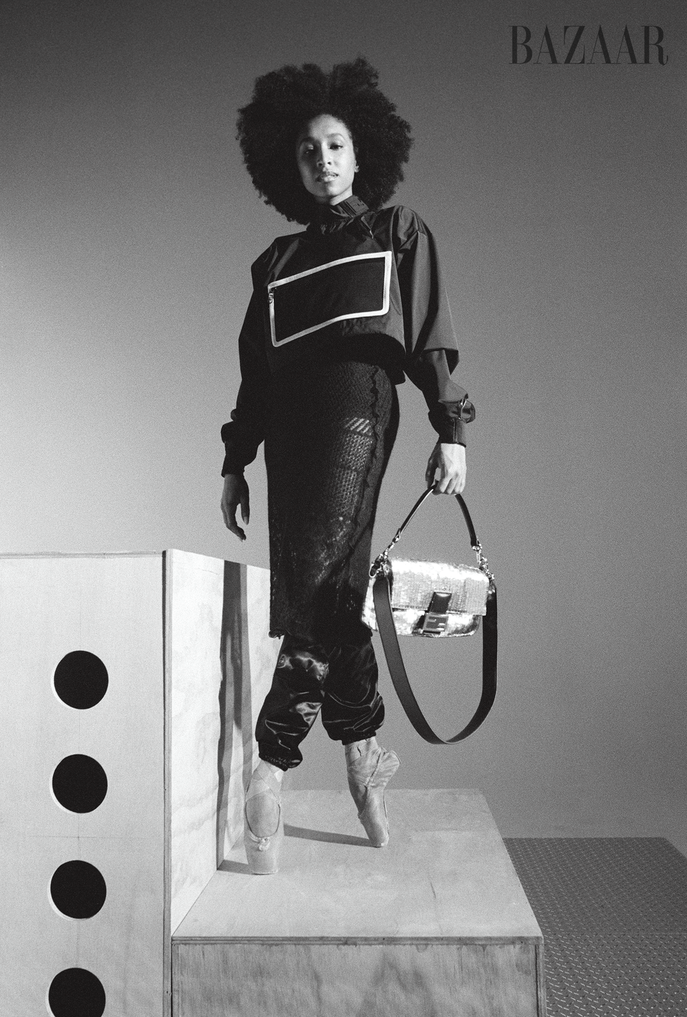 Fendi Vintage 1980s Black White Red Graphic Fashion Magazine Theme