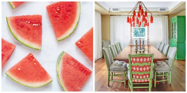watermelon home decor - pink and green decorating ideas