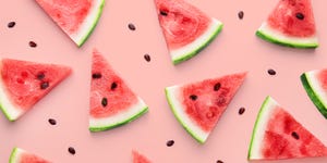 watermelon slices pattern viewed from above top view summer concept