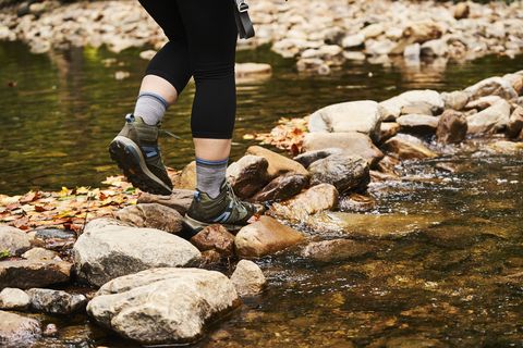 crossing a creek in the merrell zion mid waterproof hiking boots
