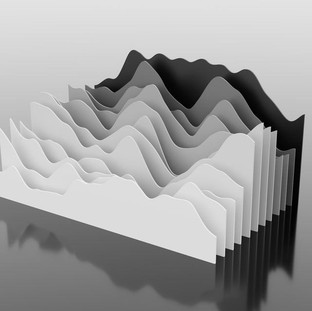 wave bar graph divided in twelve slices black and white version