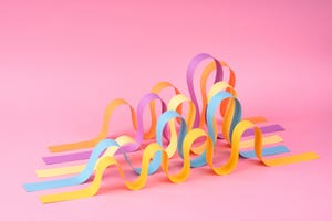 wave shaped paper stripes