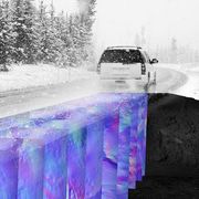 Snow, Freezing, Winter, Purple, Vehicle, Water, Car, Ice, Tree, Luxury vehicle, 