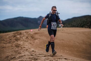 athlete participating in a desert race