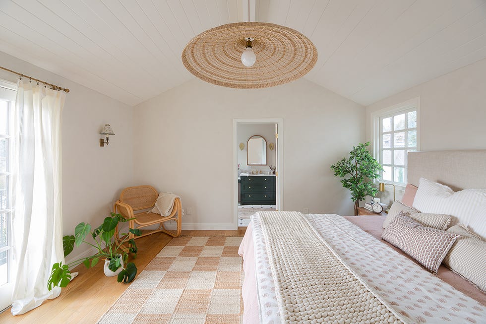 bright and airy bedroom with minimalist design