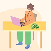woman on laptop making money