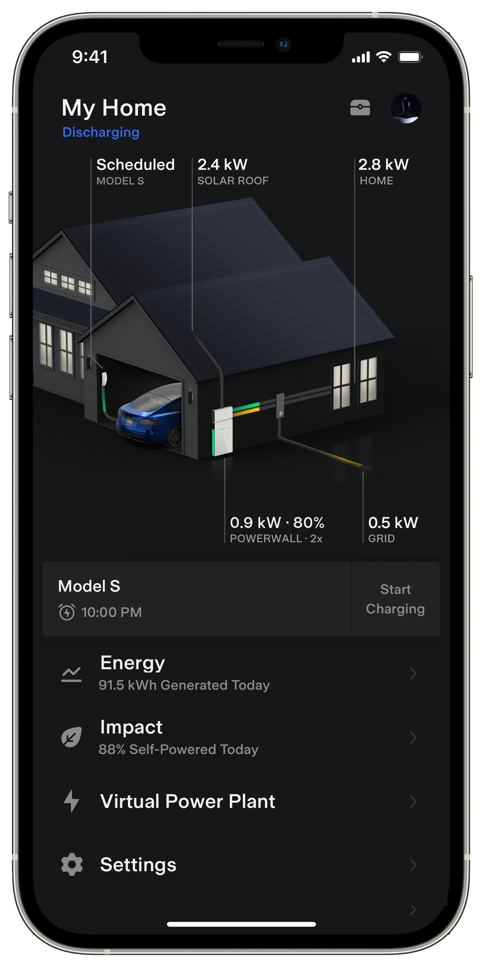 tesla home charging app