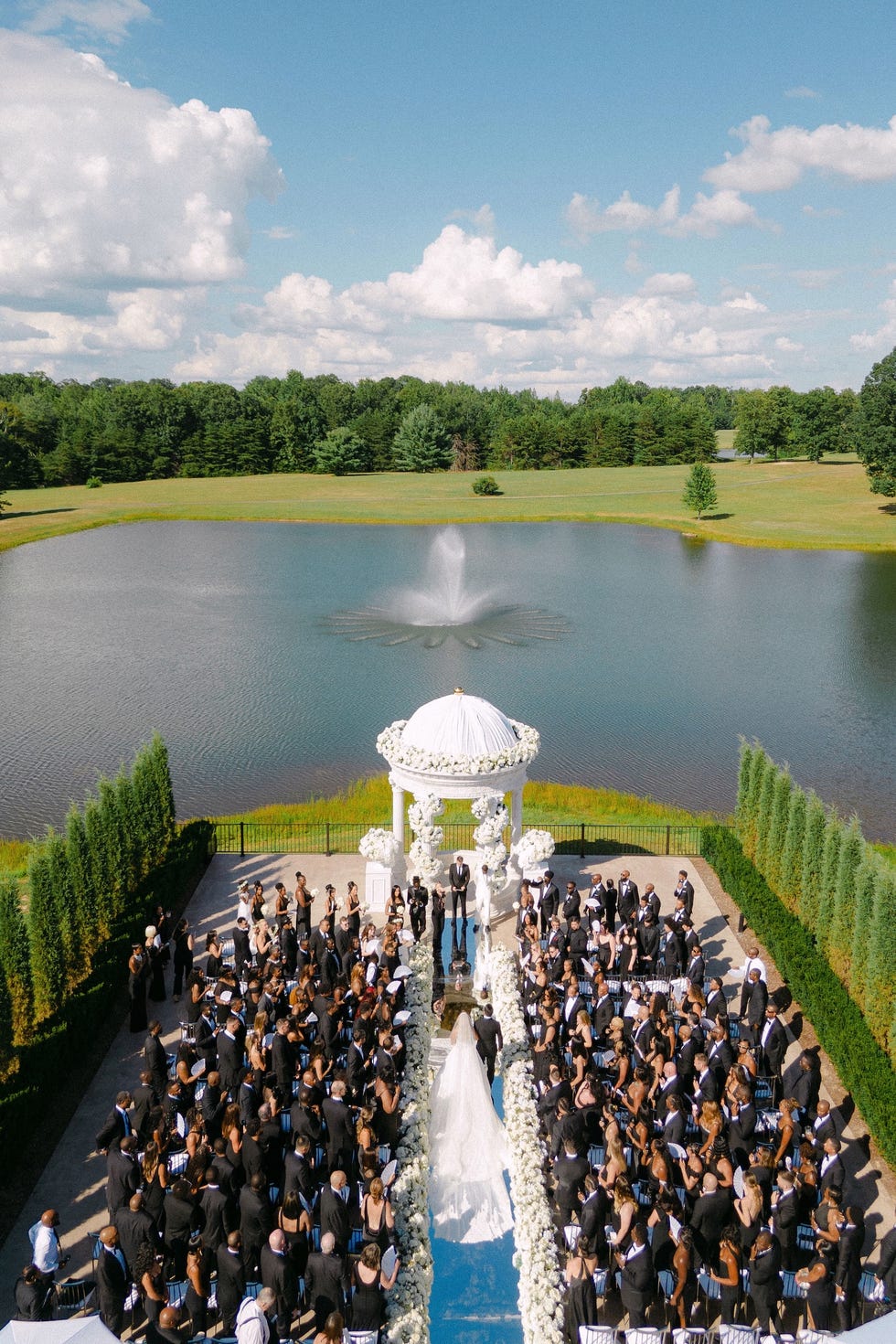 an overhead view of a wedding
