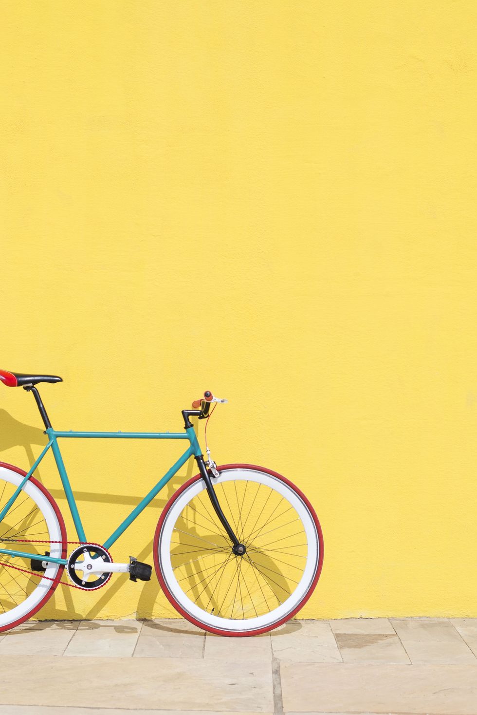 bike yellow wall