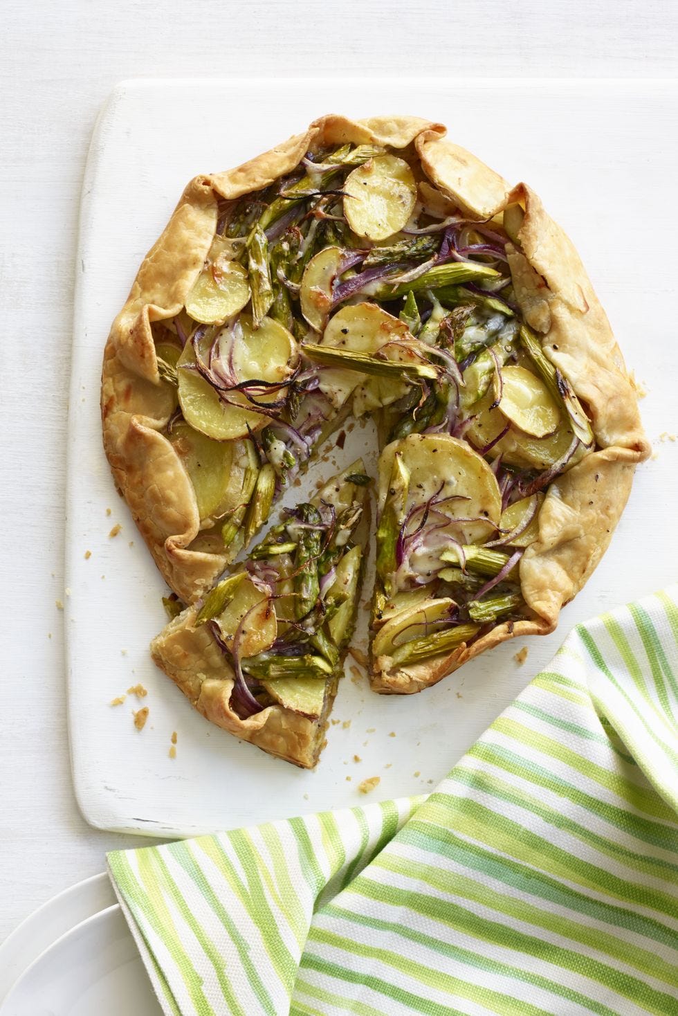 light dinner ideas asparagus potato and spinach galette