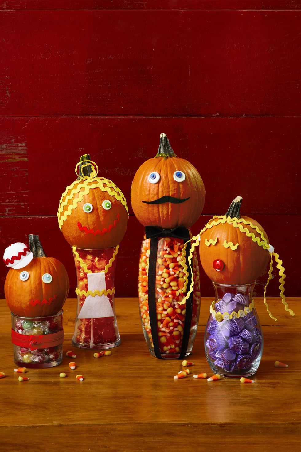 pumpkin decorating ideas candy jar mini pumpkins