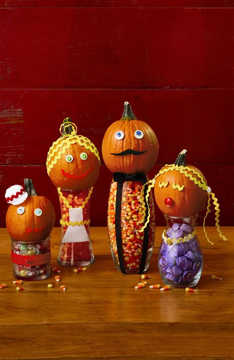pumpkin decorating ideas candy jar mini pumpkins
