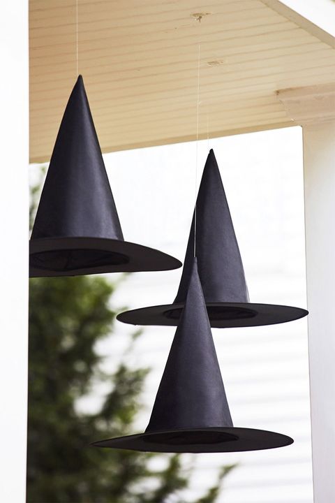 diy halloween decorations floating witch hats