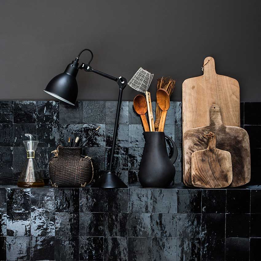 Splashback Deep Black Kitchen Decor Backsplash Design -  Sweden