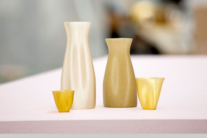 Yellow, Vase, Serveware, Ceramic, Table, Design, Room, Tableware, Still life photography, Furniture, 