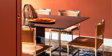 italian home burnt orange and red dining room