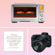 air fryer oven, flickr fireplace, self watering planter, bluetooth speaker, wedding plate, canon camera, vows wall art