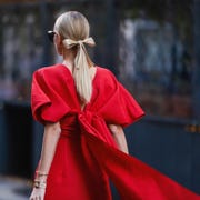 Street Style - Day 4 - New York Fashion Week new york, new york february 14 leonie hanne wearing a red dress, a black bag outside carolina herrera during new york fashion week on february 14, 2022 in new york city photo by jeremy moellergetty images