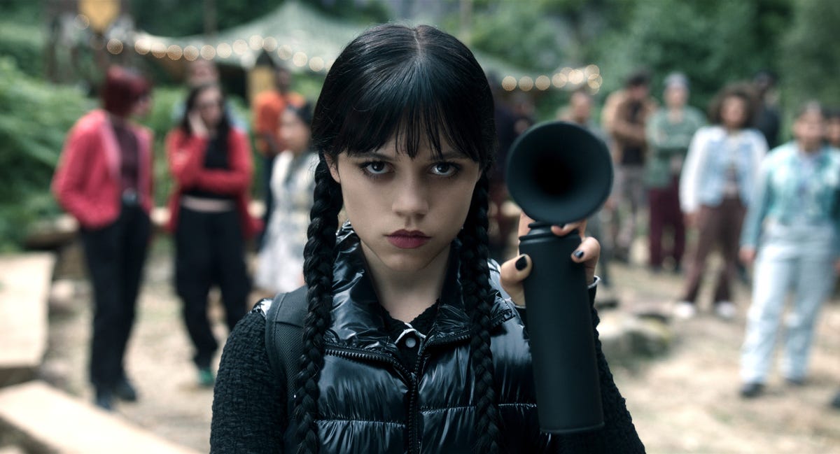 mercoledì. Jenna Ortega nel ruolo di mercoledì Addams nell'episodio 203 di mercoledì. cr. per gentile concessione di Netflix © 2025
