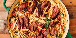 creamy steak fettuccine