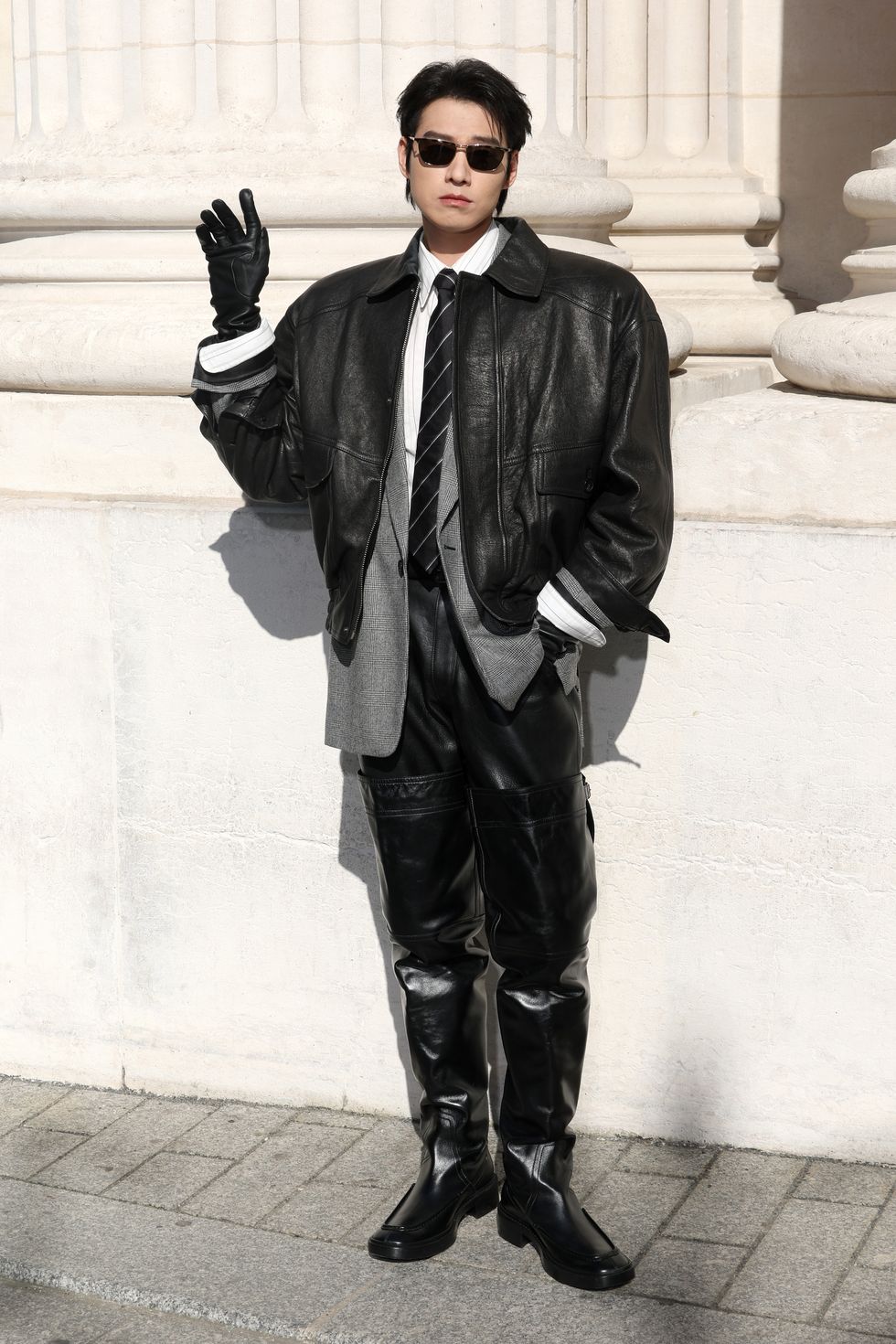 wei daxun attends the saint laurent menswear spring/summer 2026 show in paris.