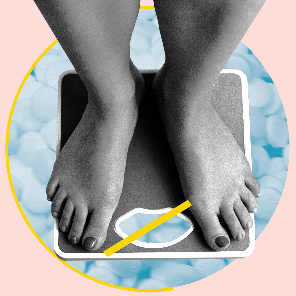 period weight scales overweight pill prejudice anxiety