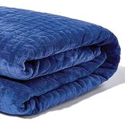 Furniture, Bedding, Blue, Bed sheet, Turquoise, Bedroom, Bed, Room, Textile, Blanket, 