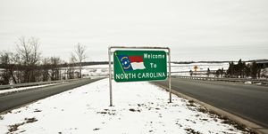 welcome to north carolina sign in winter