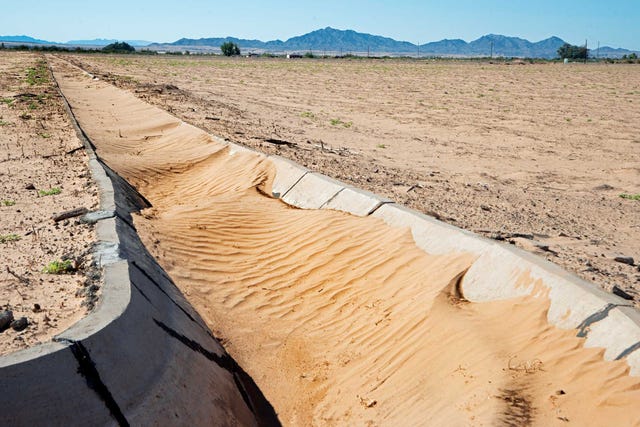 drought, american west, dry irrigation canal, colorado river indian tribes, colorado river, arizona, alta journal